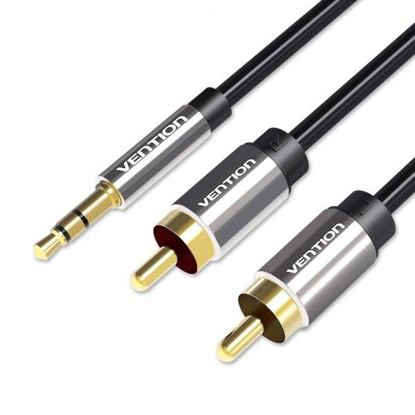 Vention AUDIO 3.5mm to 2RCA M-M Cable Metal 5.0m BCFBJ