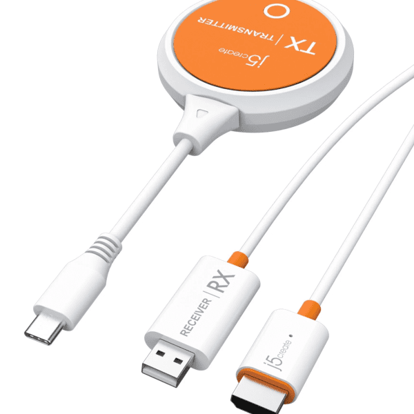 j5create Screencast Wireless Display Extender USB-C to HDMI Transmitter/Receiver 1080p JVAW62