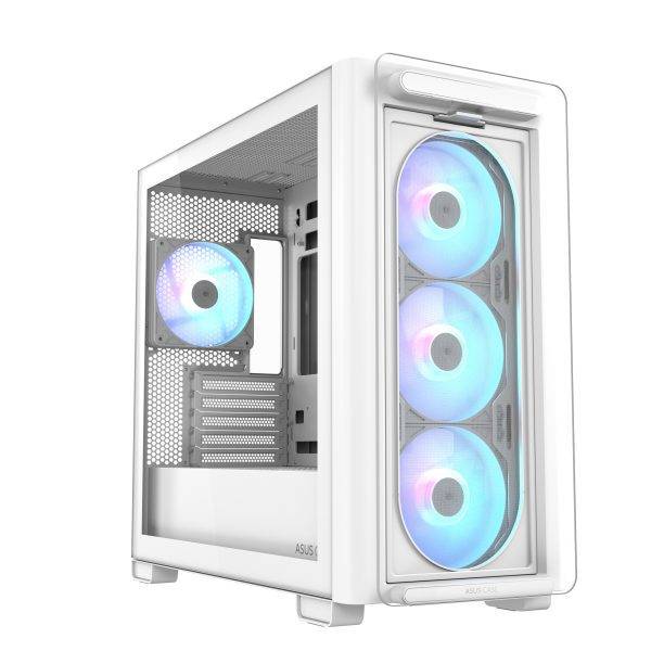 ASUS PC Case mATX Tempered Glass 4xARGB Fans A23 PLUS White