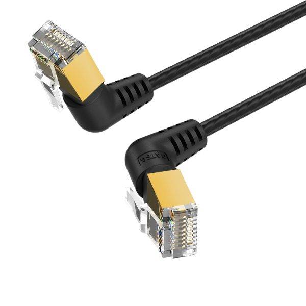 Vention NETWORK Cable Cat8 SFTP Rotate Right Angle Slim 5.0m Black IKLBJ