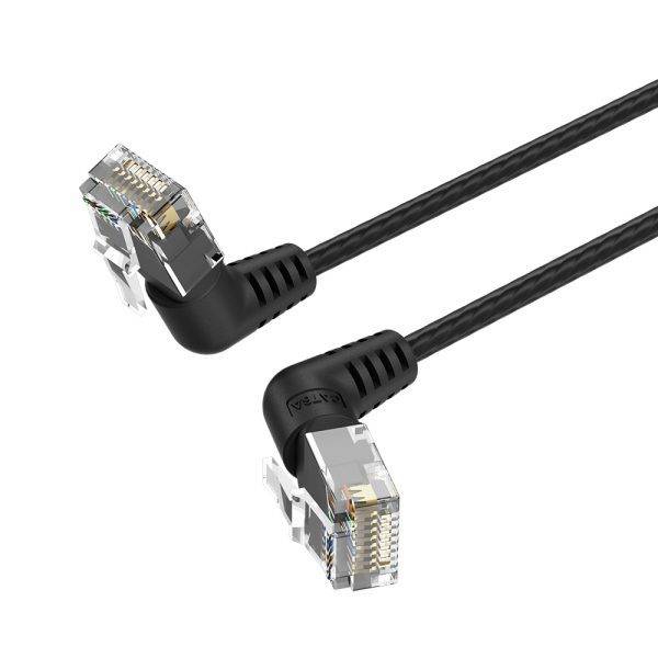 Vention NETWORK Cable Cat6A UTP Rotate Right Angle Slim 3.0m Black IBOBI