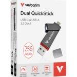 Verbatim USB Drive 3.2 Dual QuickStick USB-C/USB-A 256GB