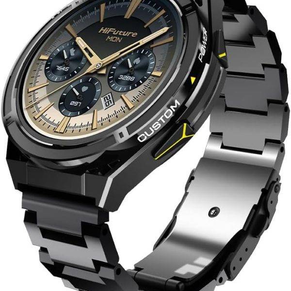 HiFuture Adventure GPS SmartWatch ACTIVE Black/Yellow with Stainless Steel + Silicone Bands
