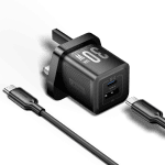 Vention Charger Wall GaN 30W 1xA 1xC+USBC Cable Black TZ-FEQB0-UK-01