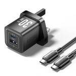 Vention Charger Wall GaN 30W 1xA 1xC+USBC Cable Black TZ-FEQB0-UK-01 - Image 2