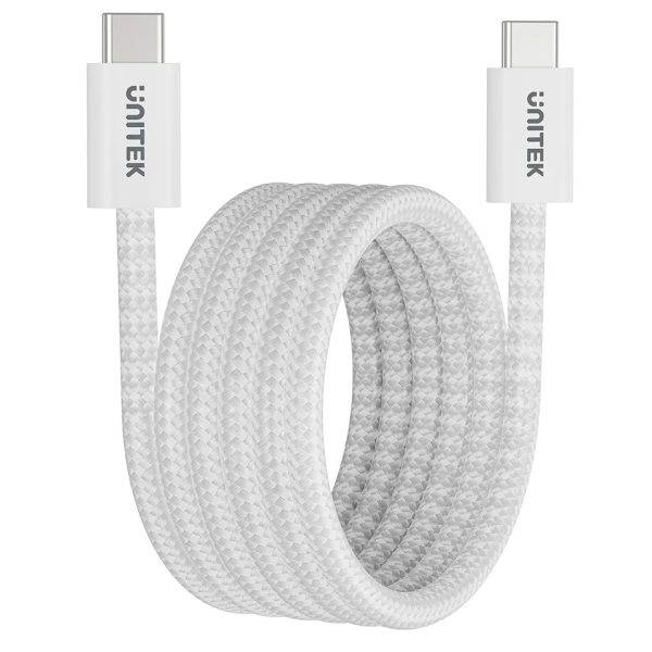 Unitek Magnetic USB-C Cable 100W 1.0m White C1414AWH-1M