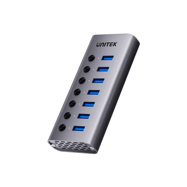 Unitek USB-C Hub 7xUSB-A Power Switch 12V2A H1314A