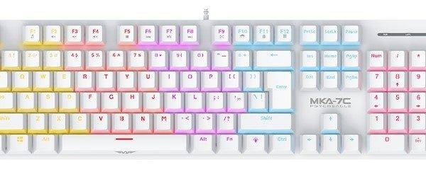 Armaggeddon MKA-7C White Mechanical Gaming Keyboard 104 Keys Clicky Blue Keys