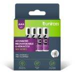 Uniross Rechargeable USB-C Lithium AAA Batteries (4pack)
