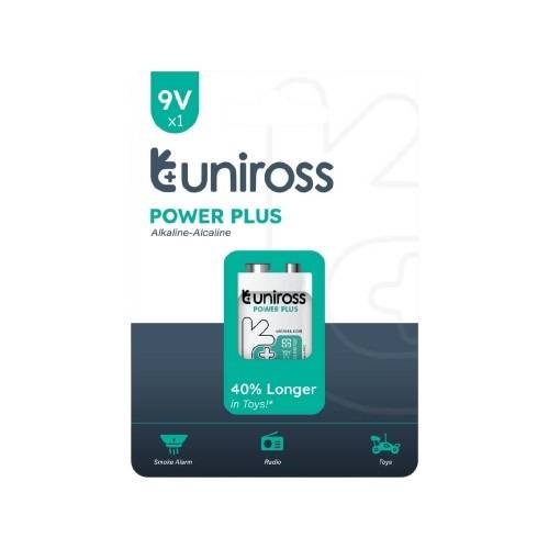Uniross Alkaline PP3 9V Power Plus Battery (1pc)