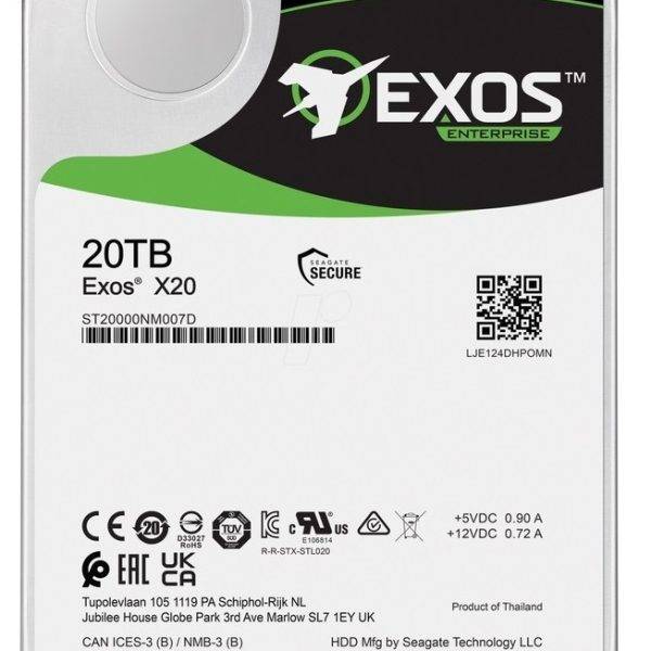 Seagate Exos X20 20TB HDD Enterprise/NAS ST20000NM007D