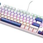 Machenike K500-B87 White/Blue Wired Gaming Keyboard 87 Blue Switch Keys