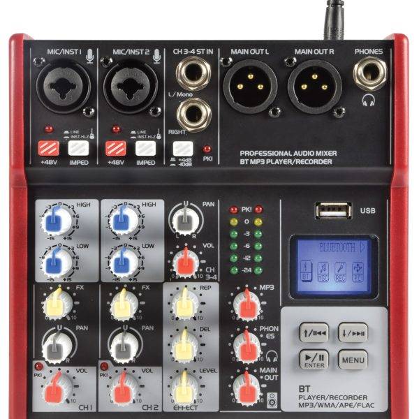 Citronic CSM-4 Mixer 4channels USB/BT Play-Record 170.871UK