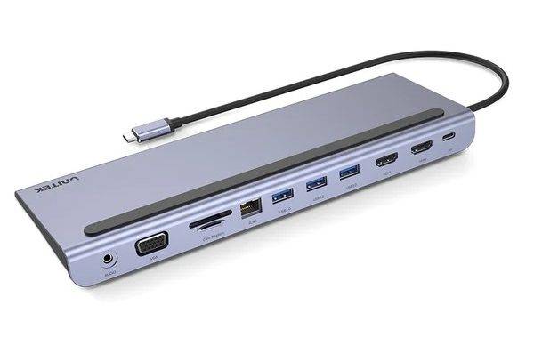 Unitek USB-C Hub USB3.0 PD/2xHDMI/RJ45/SD/VGA/Audio D1022B