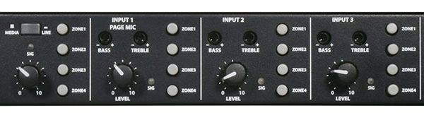 Adastra RM4460 Zoning 100V Mixer-Amp 4x60W USB/FM/BT 953.446UK