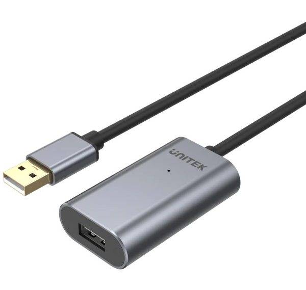Unitek UCE USB-A 2.0 Active Extension Cable Alum 10.0m Y-272