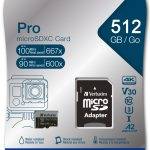 Verbatim Micro SD Card+Adapter Class A2 U3 512GB