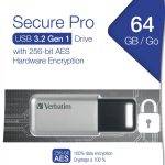 Verbatim USB Drive 3.2 Secure Data Pro AES Encryption 64GB