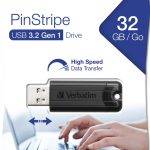 Verbatim USB Drive 3.2 Pinstripe 32GB Black