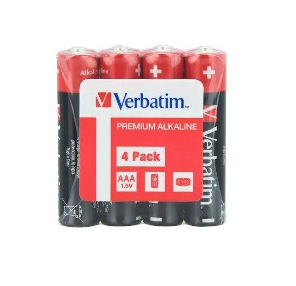 Verbatim Alkaline AAA 4pcs Batteries (Wrap)