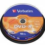 Verbatim DVD-R 4.7GB 16X 10-Pack Spindle Matt Silver 43523