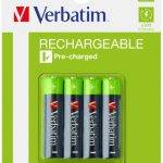 Verbatim Rechargeable AAA Batteries 950mAh (4pcs)