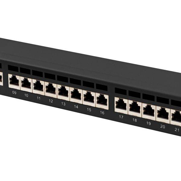 Lanberg Patch Panel 24-Port 1U 19" CAT7 FTP Shielded Black PPS7-1024-B