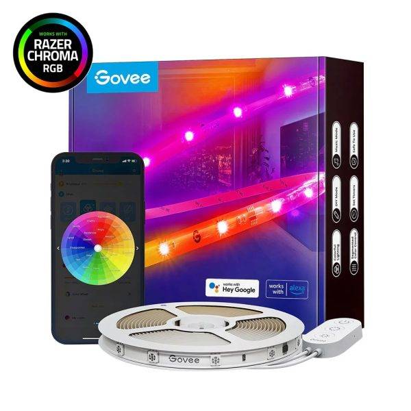 Govee RGBIC Wi-Fi + Bluetooth LED Strip With Protective Coating 10m H619C