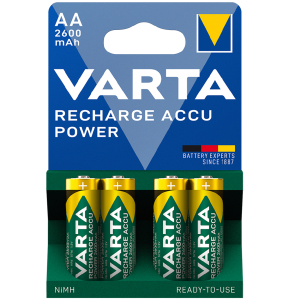Varta Rechargeable AA Batteries 2600mah 4pcs