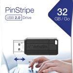 Verbatim USB Drive 2.0 Pinstripe 32GB Black