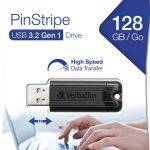 Verbatim USB Drive 3.2 Pinstripe 128GB Black