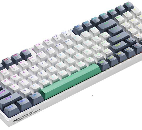 Machenike K500-B94 White Mechanical Gaming Keyboard 94 Red Switch Keys
