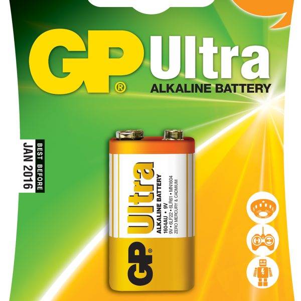 GP Ultra Alkaline Battery PP3 9V 656.020UK