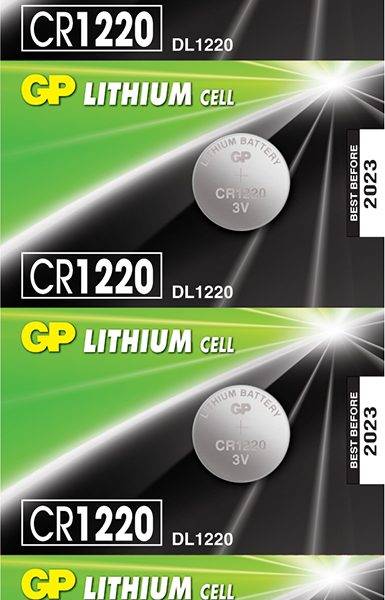 GP Lithium Button Cell CR1220 3V/36mAh 5-pack 656.252UK