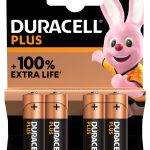 Duracell Alkaline AA Plus Batteries 4pcs