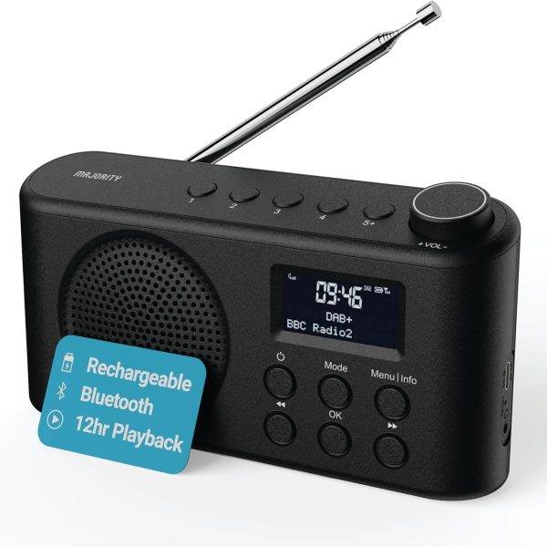 Majority ORWELL Radio Portable with Display & Bluetooth-USB-FM