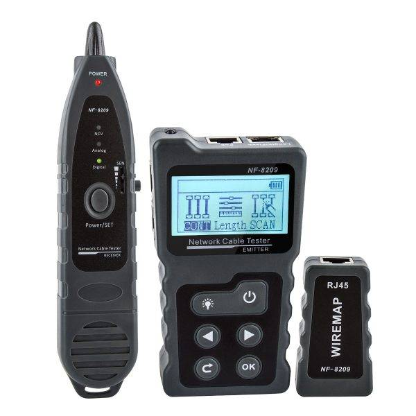 Noyafa Network Tester with LCD, Toner, Continuity, Cable Length, PoE, Port Blink & Voltage Detection NF-8209