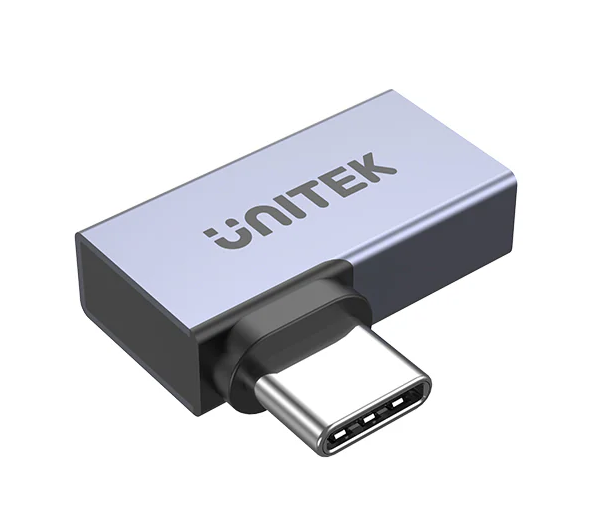 Unitek USB-C 4.0 Male to Female Adaptor 90degrees (Side) A1040GY