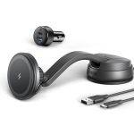 Anker PowerWave Mag-Go Car Wireless Charging Kit with 2-Port Car Charger & USB-C to USB-A 1.5m Cable