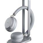Yealink Headset Wireless Bluetooth NC with Retractablle Mic, B/T Dongle & Charging Stand BH72 Dual Teams Silver