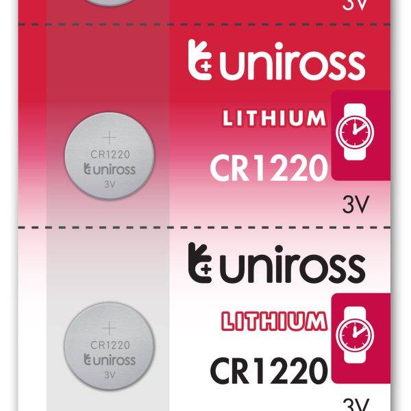 Uniross CR1220 Button Cell Lithium Battery 5pack