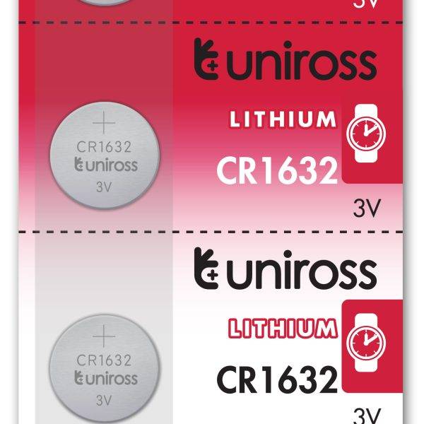 Uniross CR1632 Button Cell Lithium Battery (5pack)