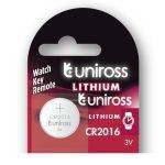 Uniross CR2016 Button Cell Lithium Battery (1pc)