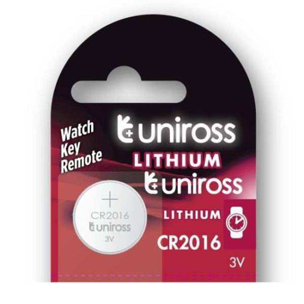 Uniross CR2016 Button Cell Lithium Battery (1pc)