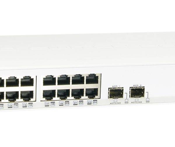 MikroTik SW 24-Port Gigabit Ethernet Smart Switch with 2 x SFP+ R/M CSS326-24G