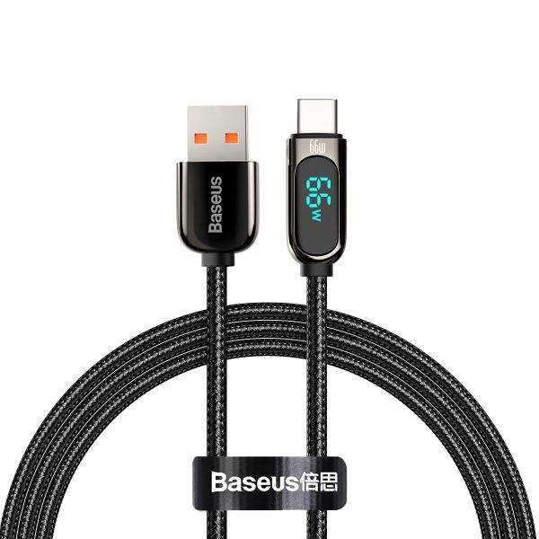 Baseus Cable USB-C to USB-A Display Braided 66W 1.0m Black