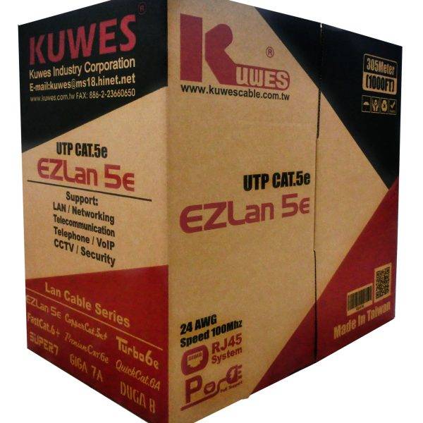 Kuwes CAT5E UTP Pure Copper Outdoor 305m Black