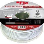 FTE K250WD Gold Coaxial RG6 Copper LSZH Cable 100m CPR Dca