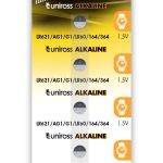 Uniross LR621 AG1 LR60 Alkaline Coin Battery (5pack)