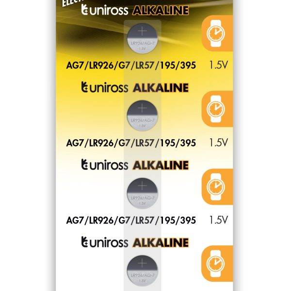 Uniross LR926 AG7 LR57 Alkaline Coin Battery (5pack)